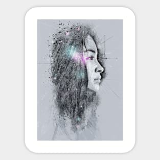 Woman face art Sticker